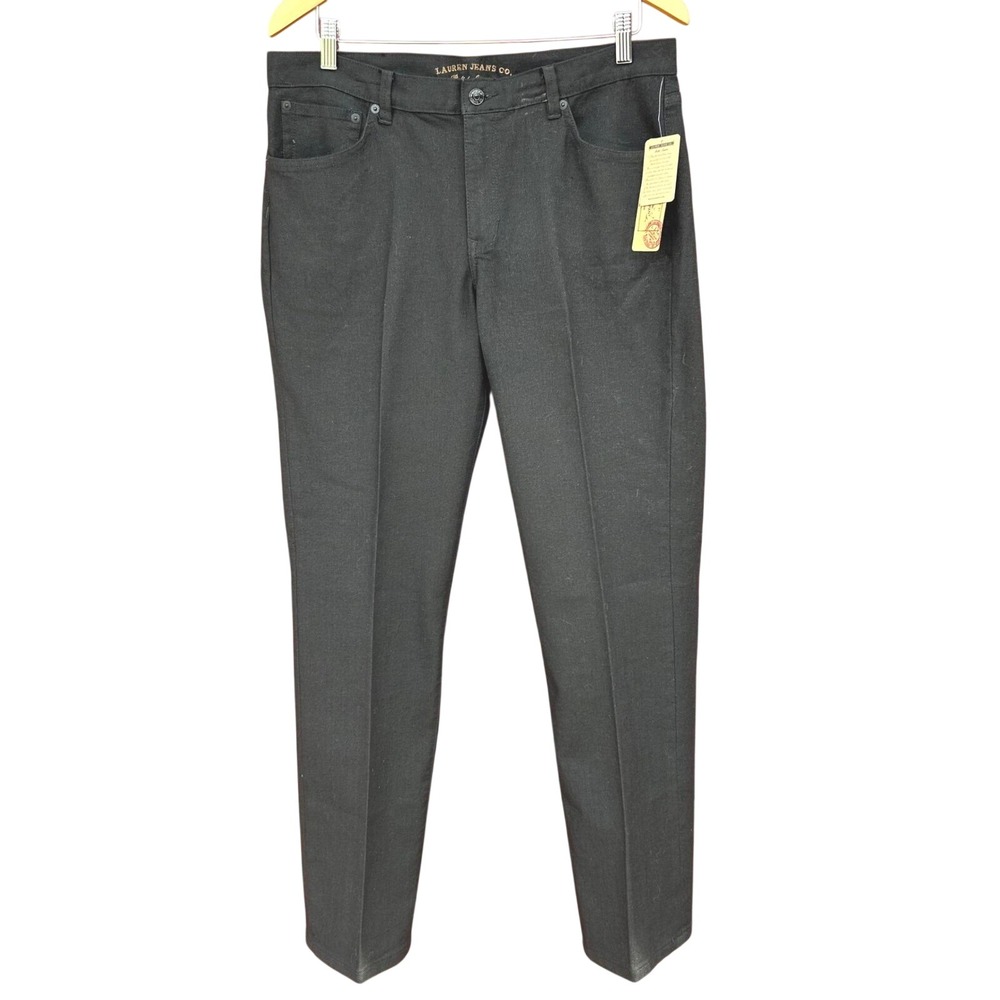 Lauren Ralph Lauren Jeans Women 12 Black Shimmer Modern Slim Soiree Holiday Luxe